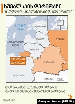 ეს დერეფანი (იგივე სუვალსკის ყელი) დაახლოებით 100 კილომეტრის სიგრძისაა. ის ერთმანეთთან აკავშირებს პოლონეთსა და ლიეტუვას. იმავდროულად, ერთმანეთისგან ყოფს რუსეთის კალინინგრადის ოლქსა და ბელარუსს.