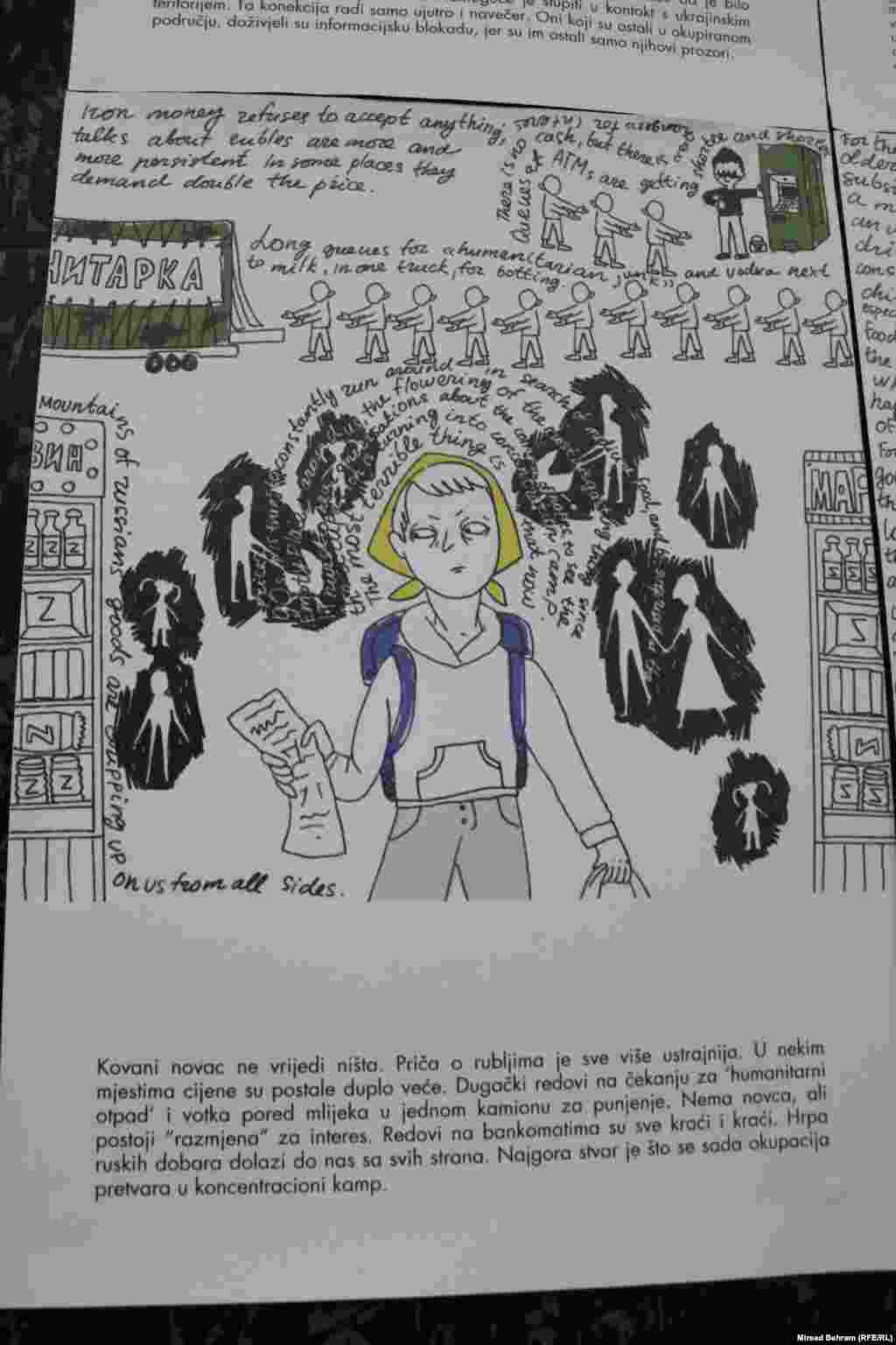 "Ovo je priča o onome za šta te život ne pripremi, a što je iskusio skoro svaki Ukrajinac", izjavila je umjetnica Jana Malyga, obraćajući se videoporukom na otvaranju izložbe "Pod okupacijom" u Mostaru.