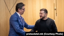 Stevo Pendarovski, predsjednik Sjeverne Makedonije i Volodomir Zelenski, predsjednik Ukrajine, Tirana, 28.2.2024.