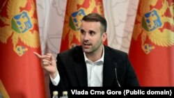 Premijer Milojko Spajić na konferenciji u zgradi Vlade, 21. avgust.
