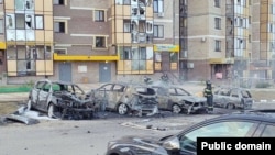 Последствия одного из ударов по Белгородской области, архивное фото