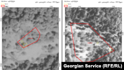 თანამგზავრული რუკის ფრაგმენტი რომელზეც ჩანს, რომ გელა სოსელიასა და ვალიკო მესხიას ნაკვეთებში შენობები ჯერ კიდევ 2005 წელს იდგა.