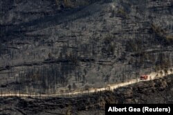Izgorjele šume u El Point de Vilomara, sjeverno od Barcelone, Španija, 18. juli 2022.