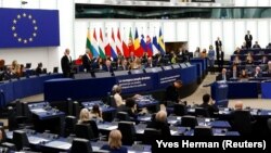 Detalj sa decembarske sednice Evropskog parlamenta, 2022. godina.