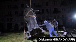 ეკატერინე მეორის ძეგლის დემონტაჟი ოდესაში. 2022 წლის 29 დეკემბერი