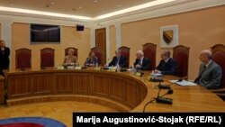 Suci Ustavnog suda Bosne i Hercegovine na konferenciji za medije, 29. mart 2022.