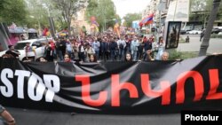 საპროტესტო მსვლელობა ერევანში. 28 აპრილი, 2022 წ.