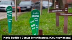 "Groblje femicida", akcija Centra za ženska prava Zenica povodom 16 dana aktivizma protiv nasilja nad ženama i djevojkama
