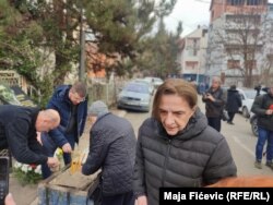 Silvana Arsović na pomenu Oliveru Ivanoviću, Severna Mitrovica, 16. januar 2023.