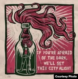"Ako se plašiš mraka - zapalićemo grad!". Ilustracija: Ljubomir Babić.