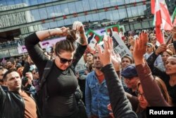 Protesti podrške ženama Irana u Švedskoj, Štokholm, 24. septembar 2022.