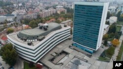 Pogled iz zraka na zgradu Parlamenta BiH u Sarajevu, 12.10.2022.