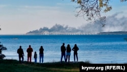 Пожежа після вибуху на Керченському мосту, 8 жовтня 2022 року