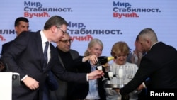 Slavlje u štabu Srpske napredne stranke, Beograd, 3. april 2022.