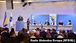 Učesnici skupa u Sarajevu 4. januara sa kog je od policije zatraženo da postavi policijske punktove 