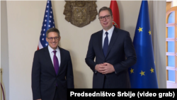 Savetnik američkog Stejt departmenta Derek Chollet i predsednik Srbije Aleksandar Vučić u Beogradu, 12. januar 2023.