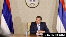 Milorad Dodik, član Predsjedništva Bosne i Hercegovine, tokom konferencije za medije u Istočnom Sarajevu, 18. oktobar 2021.