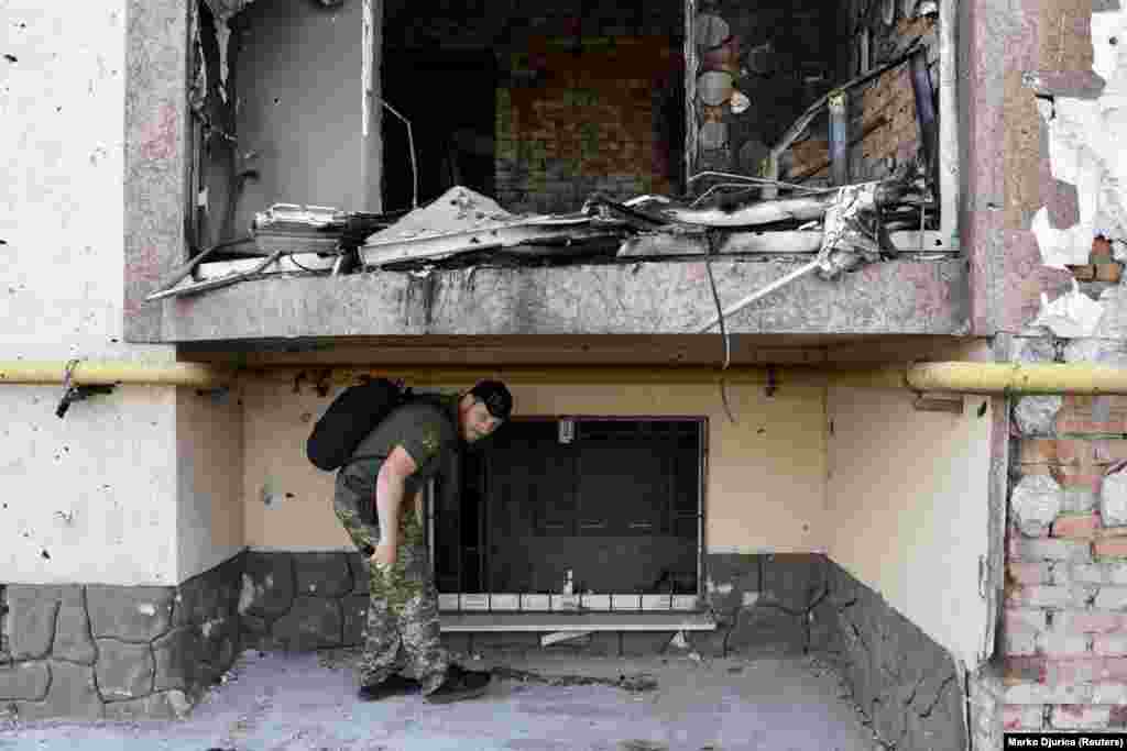 Bezbedonosne provere pre posete Emanuela Makrona, Olafa Šolca, Klausa Johanisa i Marija Dragija Irpinu, kod Kijeva, 16. juna