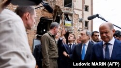 Čelnici Francuske, Italije, Nemačke i Rumunije u Kijevu