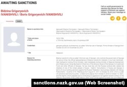 „ქართული ოცნების" დამფუძნებელი ბიძინა ივანიშვილი უკრაინის ანტიკორუფციული სააგენტოს მხარდაჭერილი ჯგუფის ვებსაიტის სიაში.