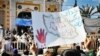 Demonstrators rally in Zahedan, the capital of Sistan and Baluchistan Province, where people have been holding protest rallies every Friday since September 30. 