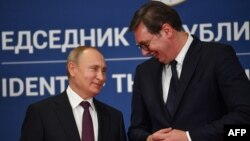 Vladimir Putin i Aleksandar Vučić u Beogradu, 2019. godine