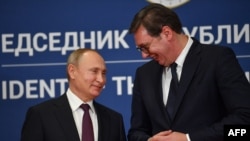 Predsednik Rusije Vladimir Putin i predsednik Srbije Aleksandar Vučić u Beogradu, 17. januara 2019.