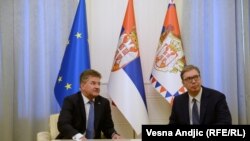 Fotoarhiv: Predstavnik EU Miroslav Lajčak i predsednik Srbije Aleksandar Vučić u Beogradu.