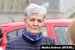 Bakira Hasečić, žrtva rata u Višegradu, ispred Suda BiH, 16. decembar, 2021.