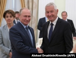 Президент России Владимир Путин принимает в Кремле генерального секретаря Совета Европы Турбьёрна Ягланда, июнь 2018 года