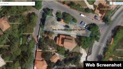 წყნეთში ალექსი ელიავას მიწა, თბილისის საკადასტროს რუკის მონაცემებით