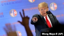 Дональд Трамп на пресс-конференции по итогам встречи с Ким Чен Ыном в Сингапуре