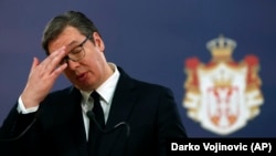 Predsednik Srbije Aleksandar Vučić tokom konferencije za medije, 04. mart 2019.