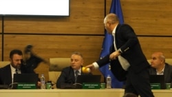 Georgian Opposition Politician Throws Black Liquid On Electoral Chief To Protest Vote Georgian Opposition Politician Throws Black Liquid On Electoral Chief To Protest Vote