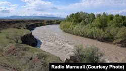 მდინარე მტკვარი სოფელ გაჩიანთან. 14 აპრილი, 2025 წელი