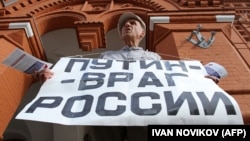 Владимир Ионов в пикете, июль 2013 года