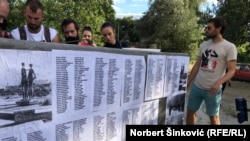 Protest protiv početka izgradnje spornog spomenika u Novom Sadu, jul 2022.