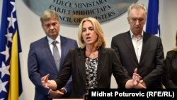 Denis Zvizdić, Željka Cvijanović i Mirko Šarović na konferenciji za medije nakon sastanka o Mehanizmu koordinacije