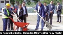 Mohamed Alabar i Aleksandar Vučić, početak gradnje kule "Beograd", 15. april 2016.