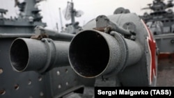 Kofman: 'Srž ruske armije čine artiljerijske i tenkovske snage sa ograničenim kapacitetima da razmesti krstareće rakete na brodove ili podmornice, te limitirane jedinice strateških bombardera' (Fotografija: brod Ruske severne flote "Severomorsk"