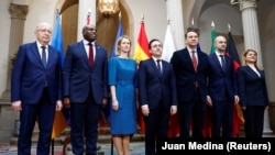 Представители ЕС, Испании, Польши, Франции, Великобритании и Италии на встрече в Мадриде, 31 марта 2025 года