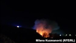 Požar se na valjevskoj deponiji razbuktao uveče u sredu 8. januara, 2025.