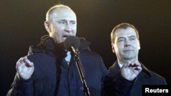 Путін привітав своїх прихильників на Манежній площі в Москві, 4 березня 2012 року