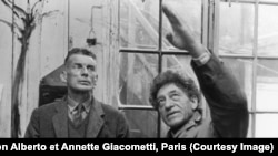 Сэмюэль Беккет (слева) и Альберто Джакометти, 1961