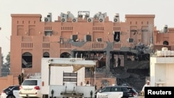 Oštećena zgrada posle napada, za koji je izraelski zvaničnik rekao da je bio usmeren na lidere Hamasa smeštene u Dohi u Kataru, 9. septembare 2025.