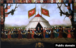 Польская шляхта на сейме в традиционных костюмах