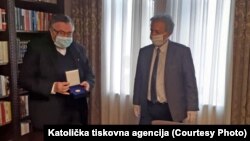 Kardinal Vinko Puljić i zamjenik gradonačelnika Sarajeva Milan Trivić