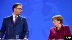 Vučić i Merkel, Berlin