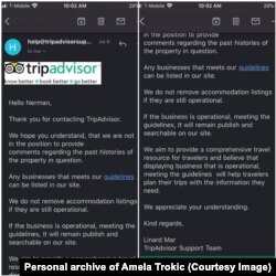 Dio odgovora TripAdvisora