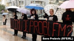 Crnogorski ženski lobi, protest na Međunarodni dan žena, 8.3.2013.